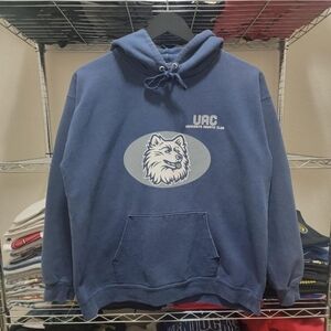 University Aquatic Club Mens Size Small Navy Blue Vintage University Hoodie